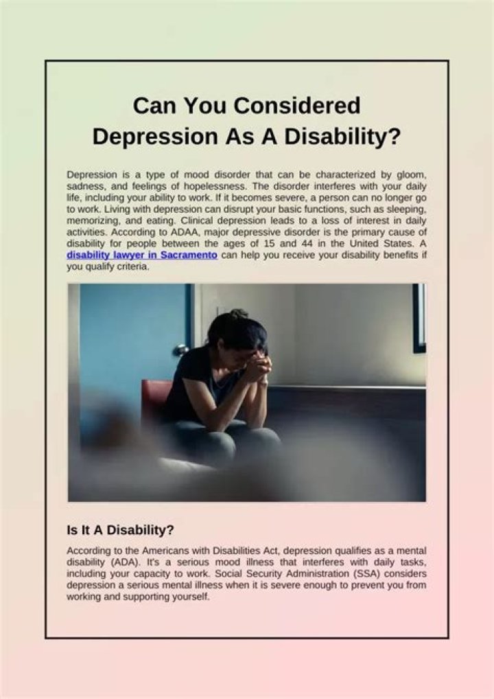 Is depression considered a disability?